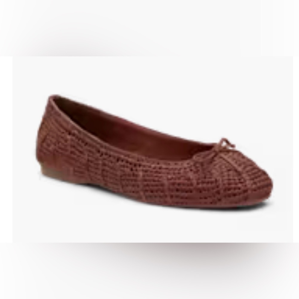 Birdies Brown Woven Ballet Flat